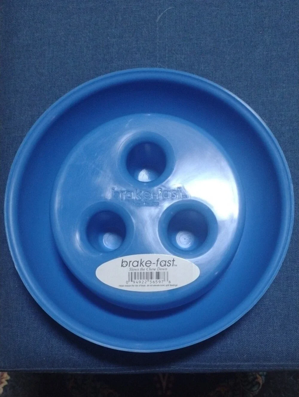 Slow-Feed Brake Fast Dog Bowl - Blue